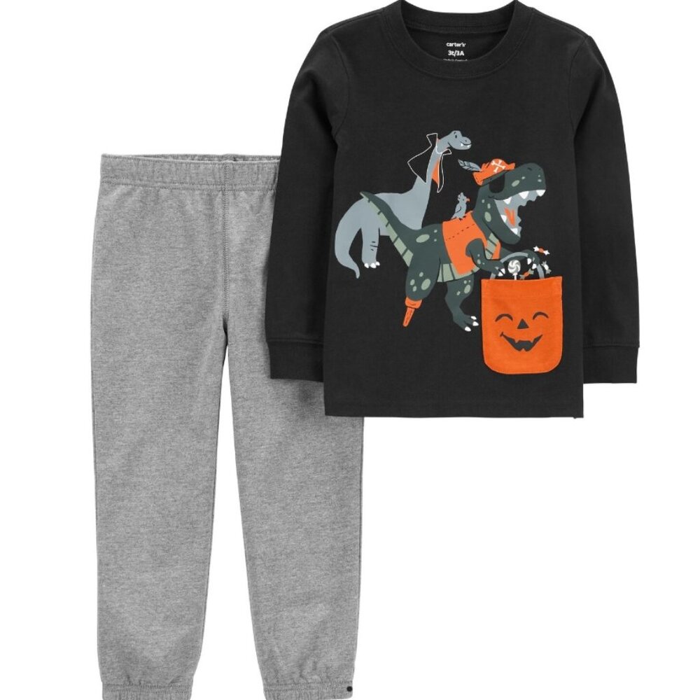 Toddler Boys Carter's DINOSAUR Halloween T-Shirt Jogger Pants Size 2T 3T 4T NWT